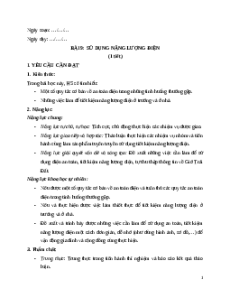 Giáo án Bài 9: Sử dụng năng lượng điện Khoa học lớp 5 Chân trời sáng tạo