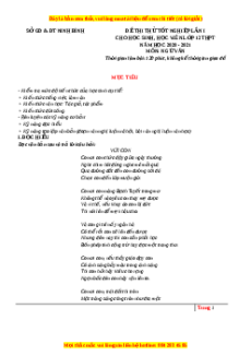 Đề thi thử Ngữ Văn Sở Ninh Bình lần 1 năm 2021