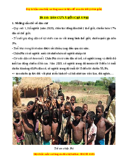 Lý thuyết Địa lý 7 Chân trời sáng tạo Bài 10: Dân cư, xã hội châu Phi