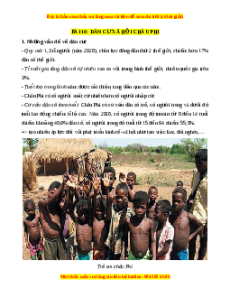 Lý thuyết Địa lý 7 Chân trời sáng tạo Bài 10: Dân cư, xã hội châu Phi