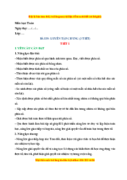 Giáo án Luyện tập chung Toán lớp 4 Kết nối tri thức