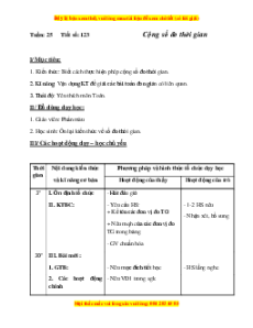 Giáo án Bài 123 Toán lớp 5: Cộng số đo thời gian