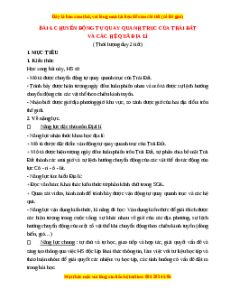 Giáo án Bài 6 Địa lí 6 Cánh diều (2024): Chuyển động quay quanh trục của Trái Đất và các hệ quả địa lí