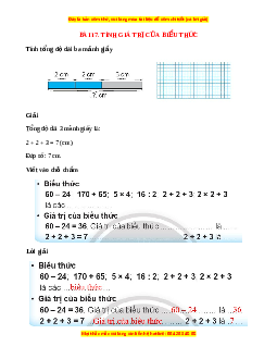 VBT Toán lớp 3 Bài 17 (Chân trời sáng tạo): Làm quen với biểu thức