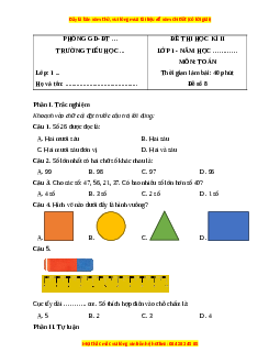 Đề thi cuối kì 2 Toán lớp 1 Kết nối tri thức (Đề 8)
