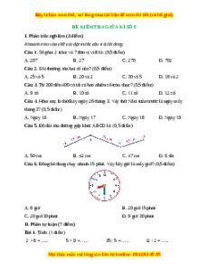 Đề thi giữa kì 2 Toán lớp 2 Cánh diều - Đề 9