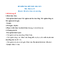 Bộ 12 đề thi cuối kì 1 Hóa học 10 Kết nối tri thức Cấu trúc mới