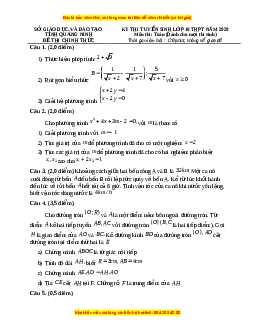 Đề thi vào 10 môn Toán tỉnh Quảng Ninh (Hệ không chuyên) năm 2021