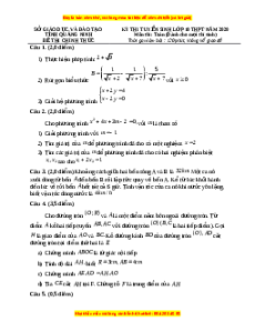 Đề thi vào 10 môn Toán tỉnh Quảng Ninh (Hệ không chuyên) năm 2021