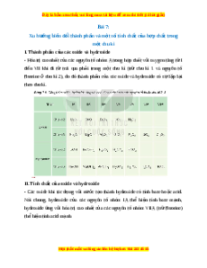 Lý thuyết Xu hướng biến đổi thành phần và một số tính chất của hợp chất trong một chu kì Hóa học 10 Kết nối tri thức