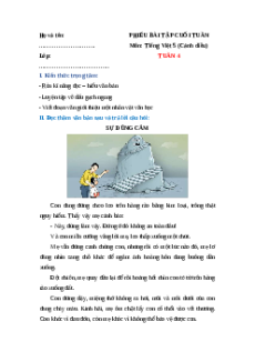 Bài tập cuối tuần Tiếng Việt lớp 5 Cánh diều Tuần 4