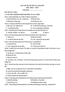 Bài tập ôn tập Giữa kì 2 GDCD 7 Kết nối tri thức cấu trúc mới