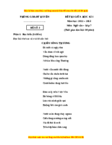 Đề thi giữa học kì 1 Ngữ Văn 7 Chân trời sáng tạo (Đề 3)