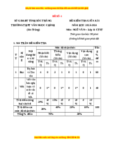 Đề thi giữa kì 1 Sở GD & ĐT tỉnh Sóc Trăng Ngữ văn 11 Chân trời sáng tạo (đề 14)