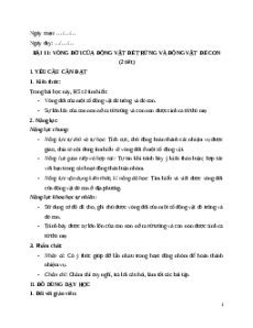 Giáo án Bài 11: Vòng đời của động vật đẻ trứng và động vật đẻ con Khoa học lớp 5 Cánh diều