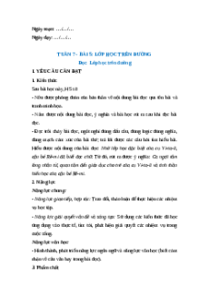 Giáo án Bài 5: Lớp học trên đường Tiếng Việt lớp 5 Chân trời sáng tạo