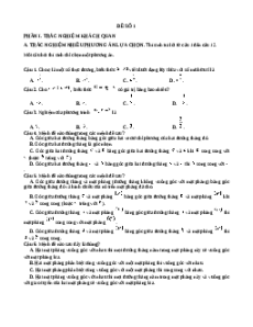 Đề thi Toán 11 Giữa kì 2 Kết nối tri thức cấu trúc mới (Đề 1)