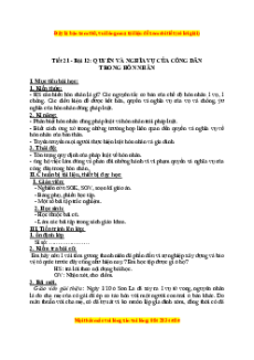 Giáo án Bài 12 GDCD 9: Quyền và nghĩa vụ của công dân trong hôn nhân