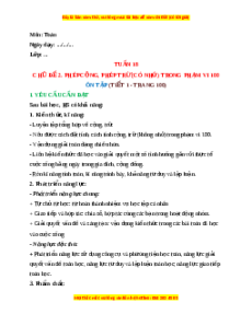 Giáo án Ôn tập Toán lớp 2 Cánh diều