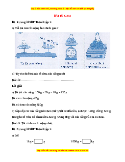 VBT Toán lớp 3 Bài 15 (Cánh diều): Gam