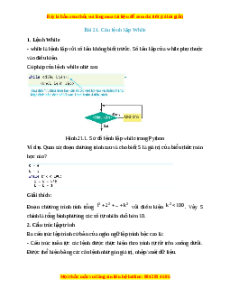 Lý thuyết Tin học 10 Kết nối tri thức Bài 21: Câu lệnh lặp while