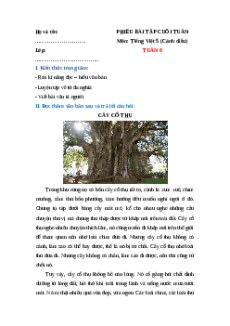 Bài tập cuối tuần Tiếng Việt lớp 5 Cánh diều Tuần 8