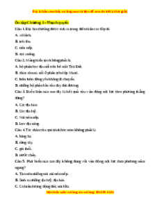 Trắc nghiệm Ôn tập chương 3 Địa lí 10 Chân trời sáng tạo