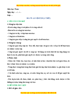 Giáo án Luyện tập Toán lớp 4 Cánh diều