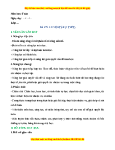 Giáo án Luyện tập Toán lớp 4 Cánh diều