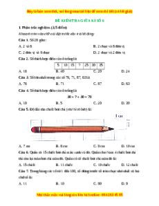 Đề thi giữa kì 2 Toán lớp 1 Kết nối tri thức - Đề 6