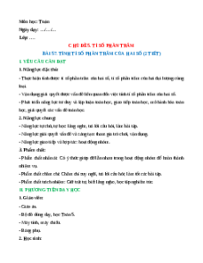 Giáo án Tính tỉ số phần trăm của hai số Toán lớp 5 Chân trời sáng tạo