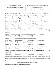 2 Đề khảo soát chất lượng đầu năm 2024-2025 Tiếng Anh 12 có lời giải