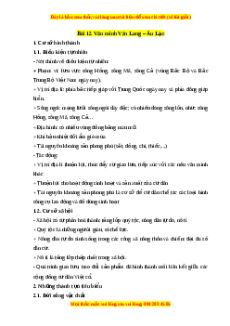 Lý thuyết Bài 12 Lịch sử 10 Cánh diều: Văn minh Văn Lang - Âu Lạc
