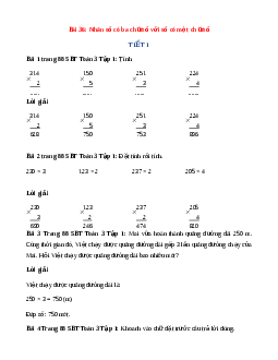 VBT Toán lớp 3 Bài 36 (Kết nối tri thức): Nhân số có ba chữ số với số có một chữ số