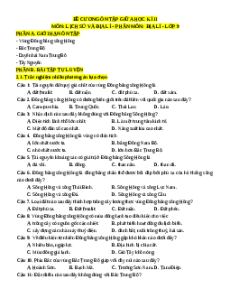Đề cương ôn tập Giữa kì 2 Địa lí 9 (dùng chung cả 3 sách)