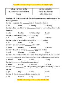 Đề thi tuyển sinh vào lớp 6 môn Tiếng Anh trường THCS Nguyễn Tất Thành năm 2020
