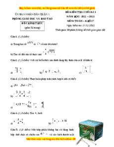 Đề thi cuối kì 1 Toán 7 Chân trời sáng tạo Quận 1 - TPHCM