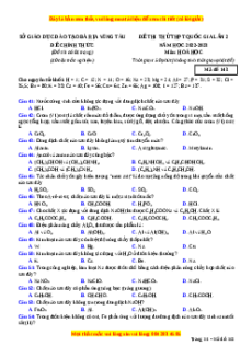 Đề thi thử THPT Hóa học Sở GDĐT Bà Rịa Vũng Tàu lần 2 năm 2023