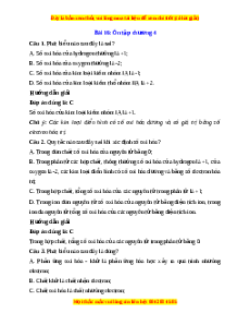 Trắc nghiệm Ôn tập chương 4 Hóa 10 Kết nối tri thức