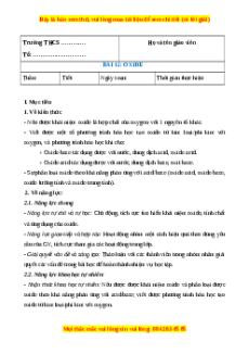 Giáo án Oxide Hóa học 8 Chân trời sáng tạo