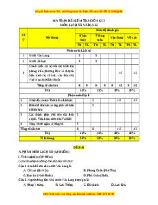 Đề thi giữa kì 2 Lịch sử & Địa lý 6 Cánh diều - Đề 3