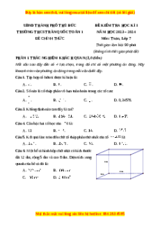 Đề thi cuối kì 1 Toán 7 trường THCS Trần Quốc Toản TP Hồ Chí Minh