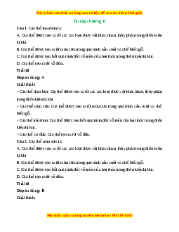 Trắc nghiệm tổng hợp Công nghệ 10 Chương 2