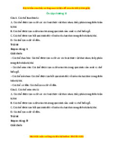 Trắc nghiệm tổng hợp Công nghệ 10 Chương 2