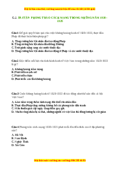 Trắc nghiệm Bài 19 Lịch sử 9: Phong trào cách mạng trong những năm 1930 - 1935