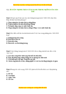 Trắc nghiệm Bài 19 Lịch sử 9: Phong trào cách mạng trong những năm 1930 - 1935