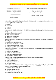 Đề thi thử tốt nghiệp Lịch sử trường THPT Đông Bắc Gia năm 2024