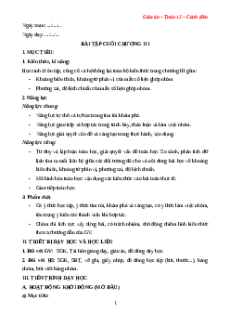 Giáo án Bài tập cuối chương 3 Toán 12 Cánh diều
