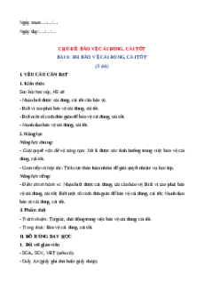 Giáo án Bài 6: Em bảo vệ cải đúng, cái tốt Đạo đức lớp 5 Chân trời sáng tạo