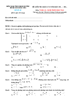Đề thi cuối kì 2 Toán 10 Chân trời sáng tạo Cấu trúc mới (Đề 2)